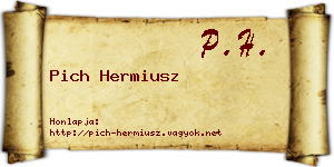 Pich Hermiusz névjegykártya